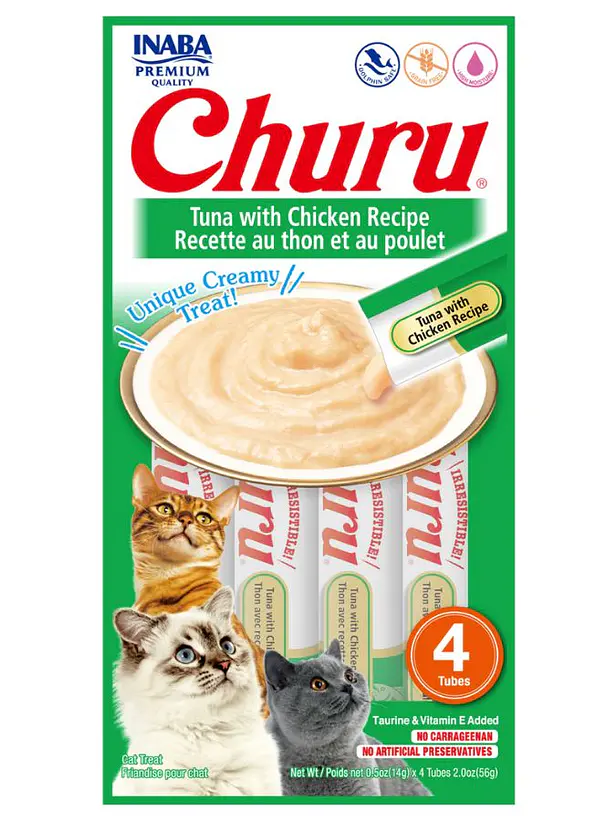 Churu Gato Sabor Atún con Pollo - 4 tubos 14 gramos 1