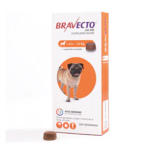 Bravecto para Perros 4,5 kilos a 10 kilos (250mg)