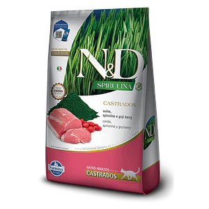 N&D Spirulina Gato Castrado Sabor cerdo 1.5 Kilos