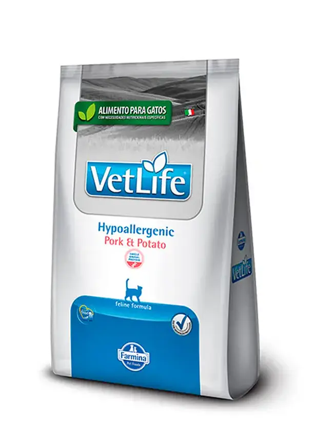 Vet Life Gato Adulto Hypoallergenic Cerdo y Papa 2 kilos 1