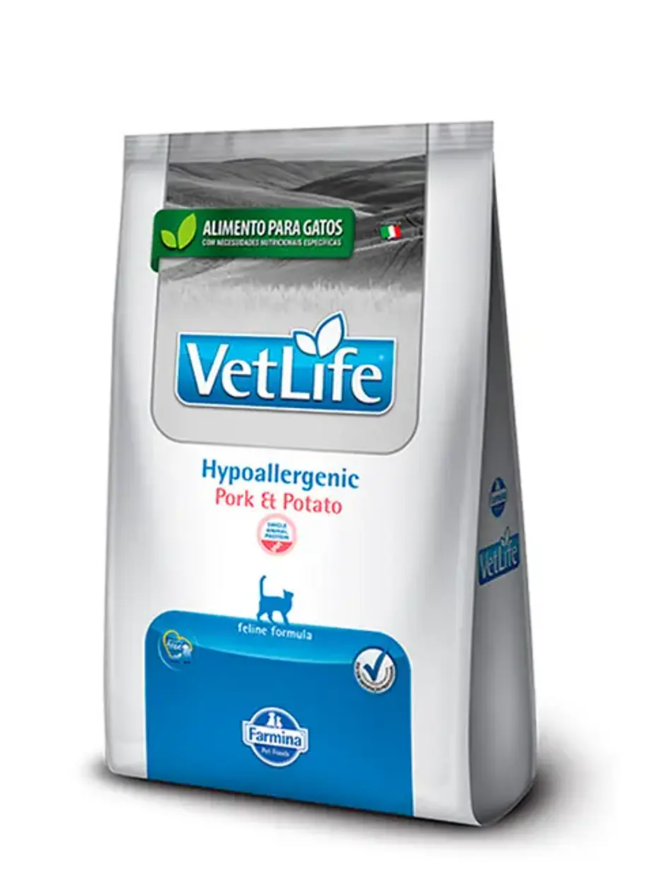 Vet Life Gato Adulto Hypoallergenic Cerdo y Papa 2 kilos 1