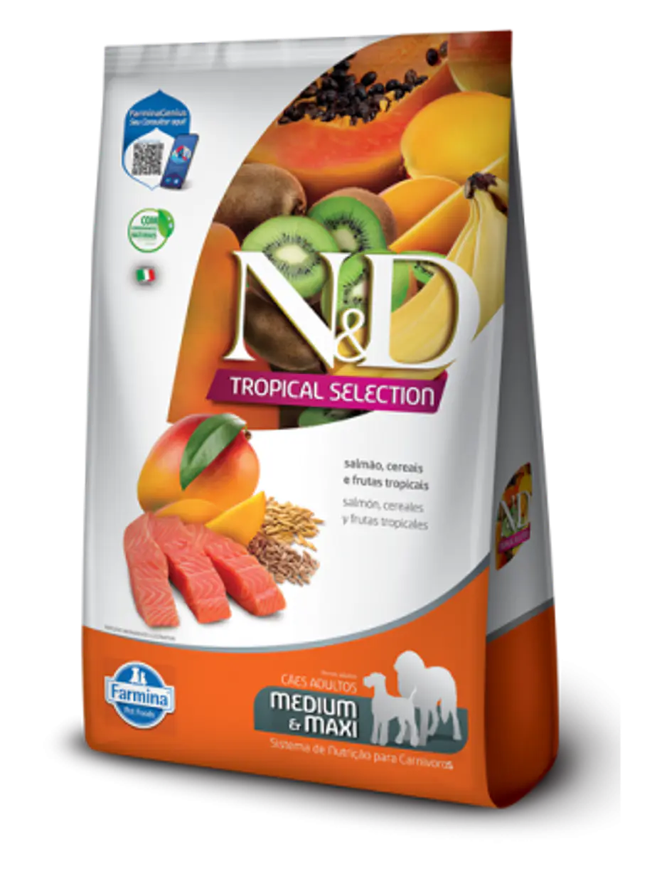 N&D Tropical Selection Perro Adulto Mediano y Grande Sabor Salmon 2.5 Kilos 1
