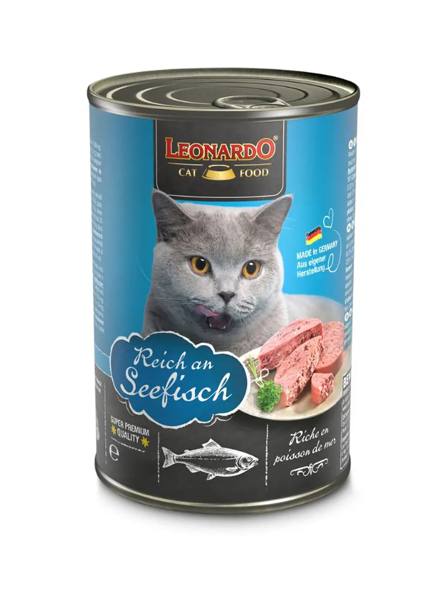 Leonardo Lata sabor Pescado alimento húmedo para gatos 400 Gramos 1