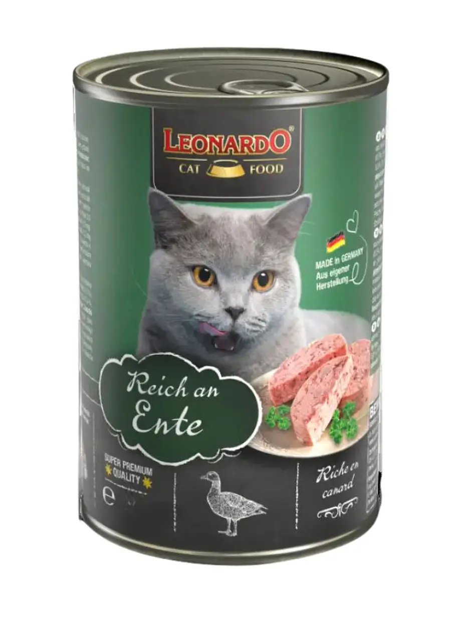 Leonardo Lata sabor Pato alimento húmedo para gatos 400 Gramos 1