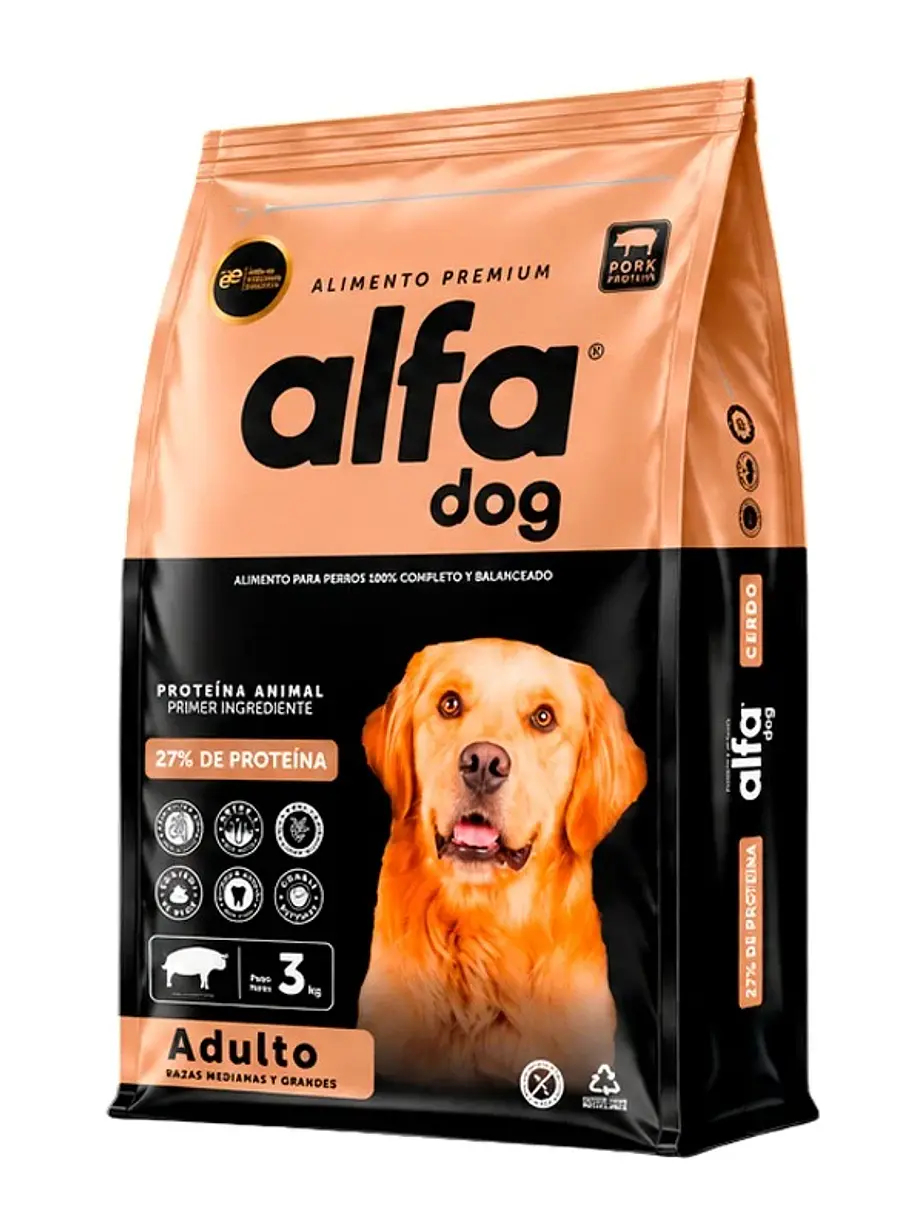 Alfa Dog Premium Cerdo Adulto Todas las Razas 20 Kilos 1