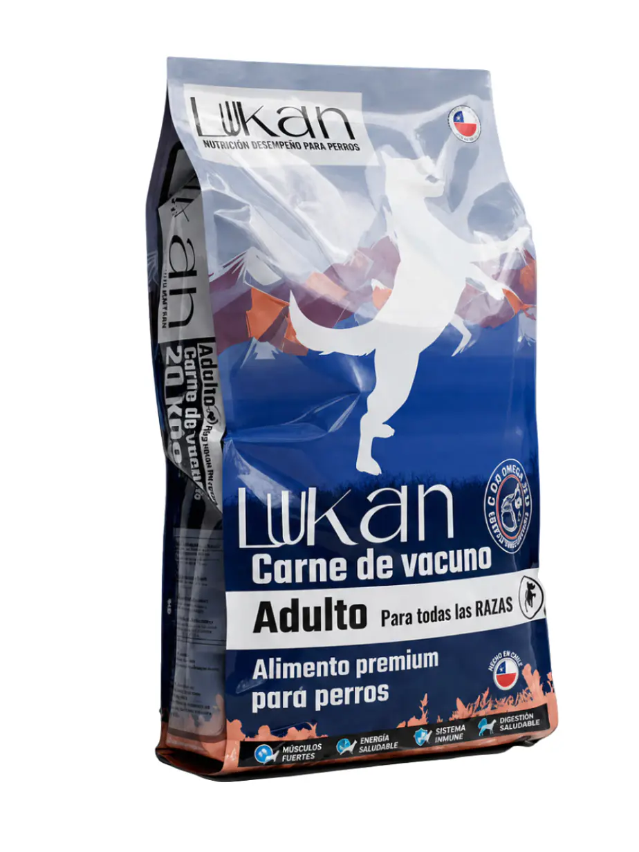 Lukan Adulto Todas Las Razas sabor carne 20 Kilos 1