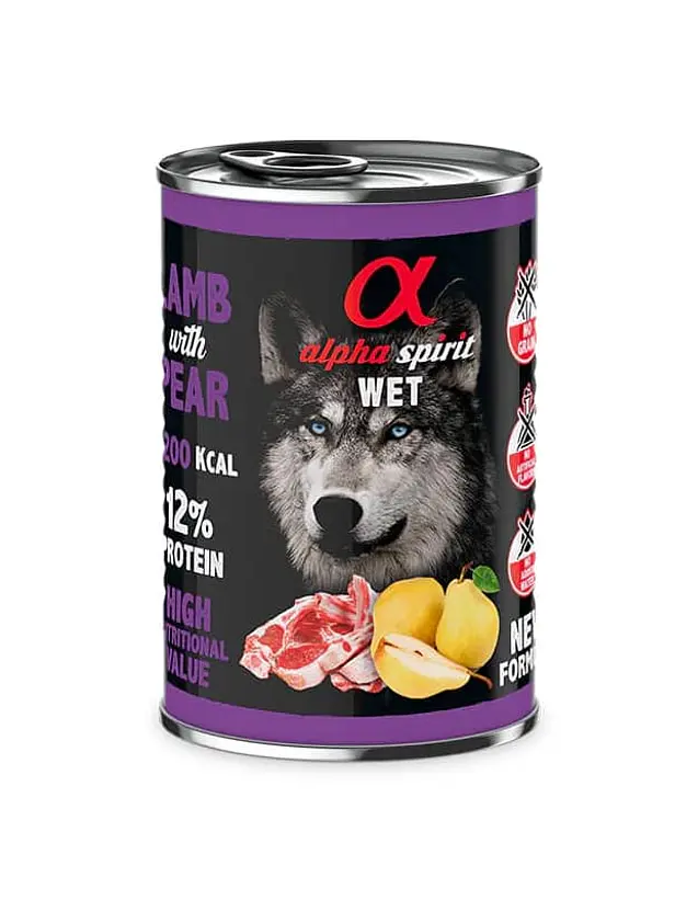 Lata Alpha Spirit Sabor Cordero con Pera 400 Gramos 1