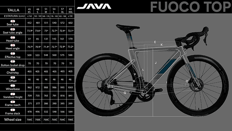 Bicicleta JAVA FUOCO TOP R7120 Talla 48