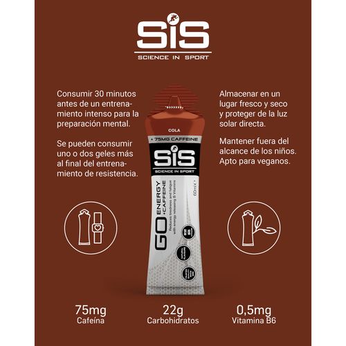 Gel Energético SiS GO Energy + Cafeína Cola 60ml 2