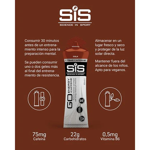 Gel Energético SiS GO Energy + Cafeína Cola 60ml