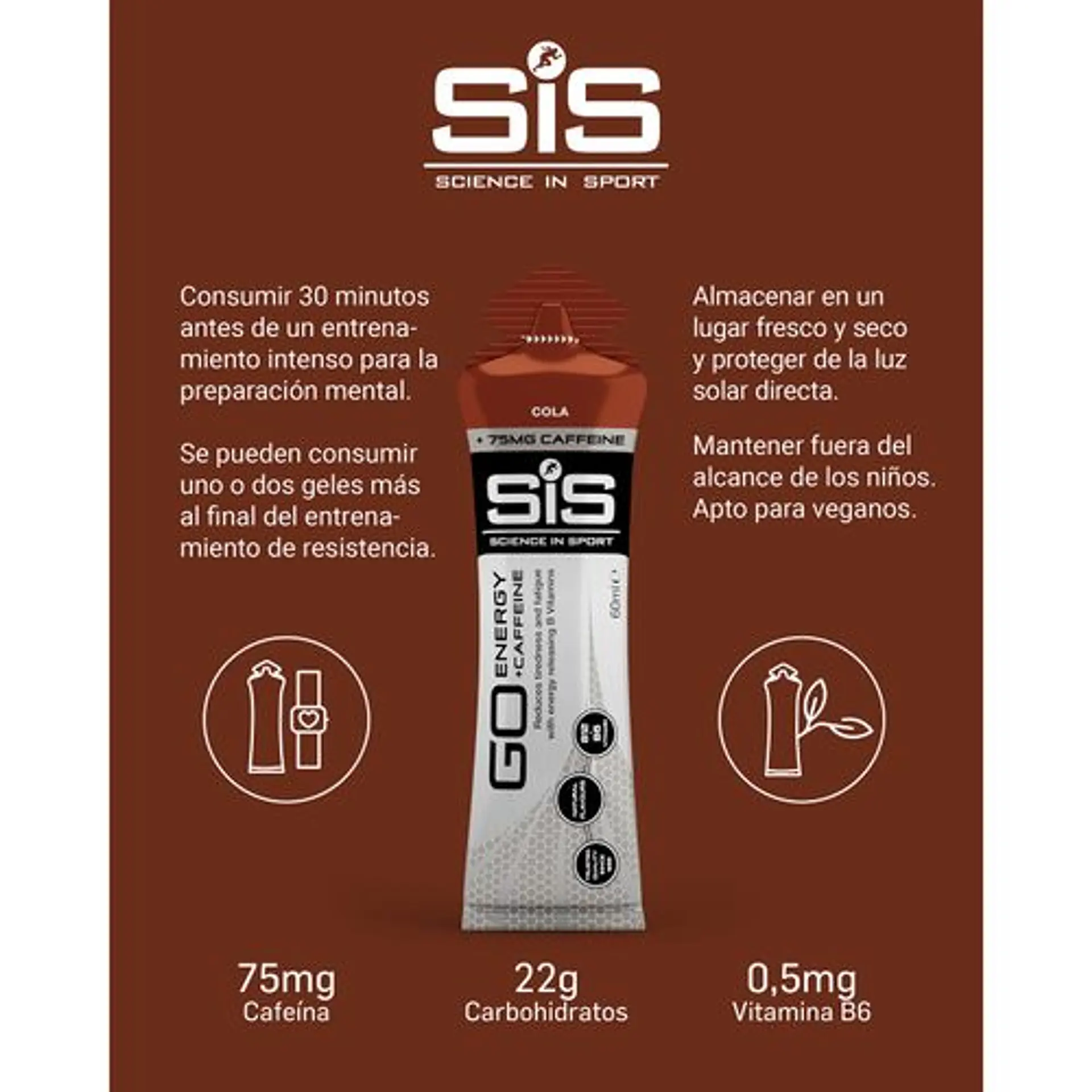 Gel Energético SiS GO Energy + Cafeína Cola 60ml 2