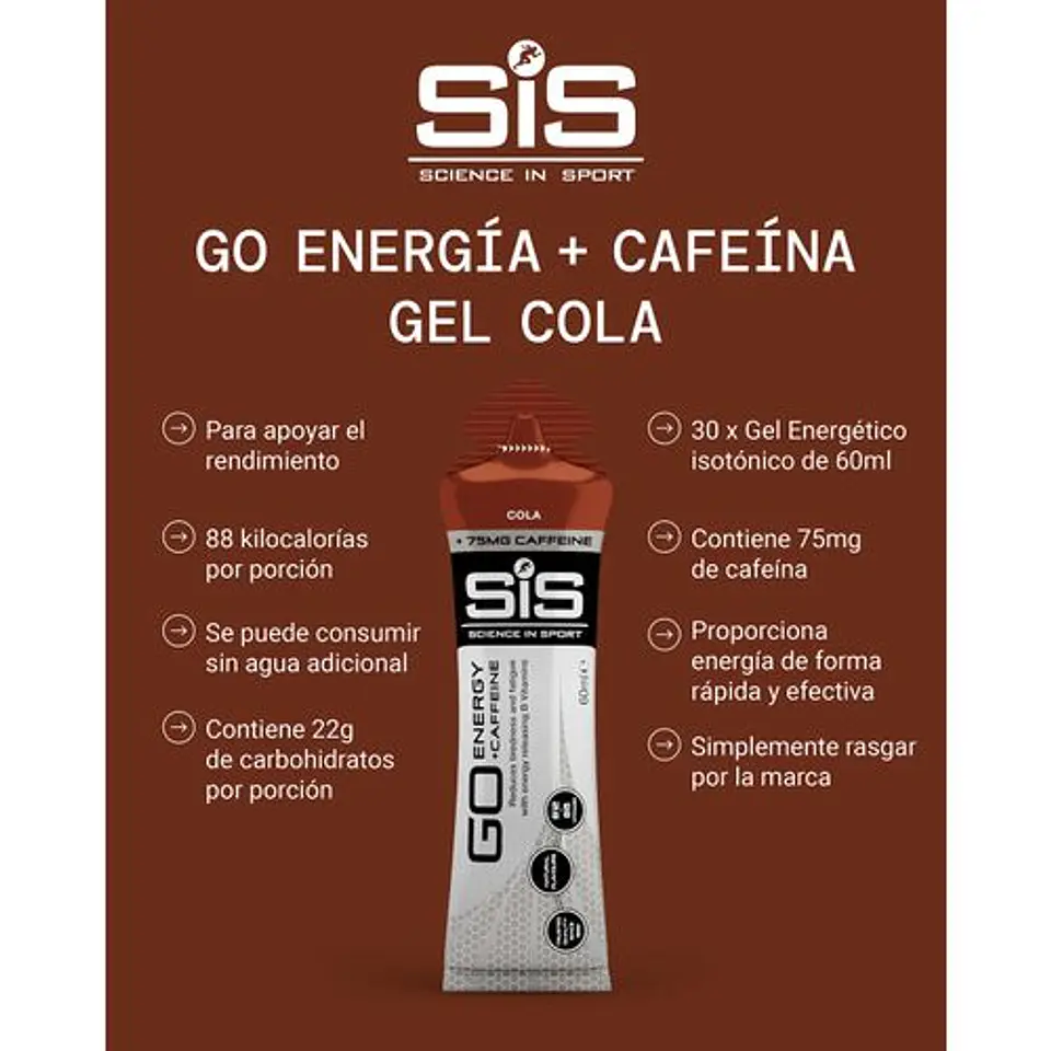 Gel Energético SiS GO Energy + Cafeína Cola 60ml 3