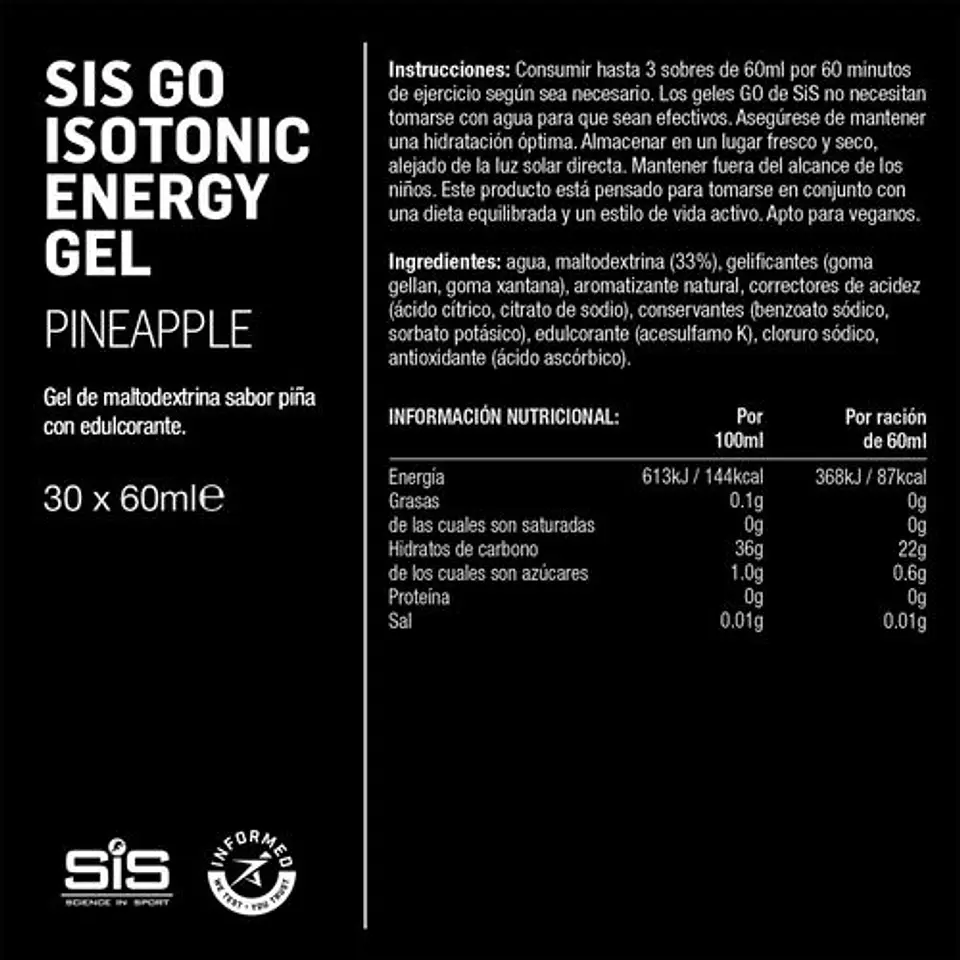 Gel SiS GO Isotónico Piña 60ml 2