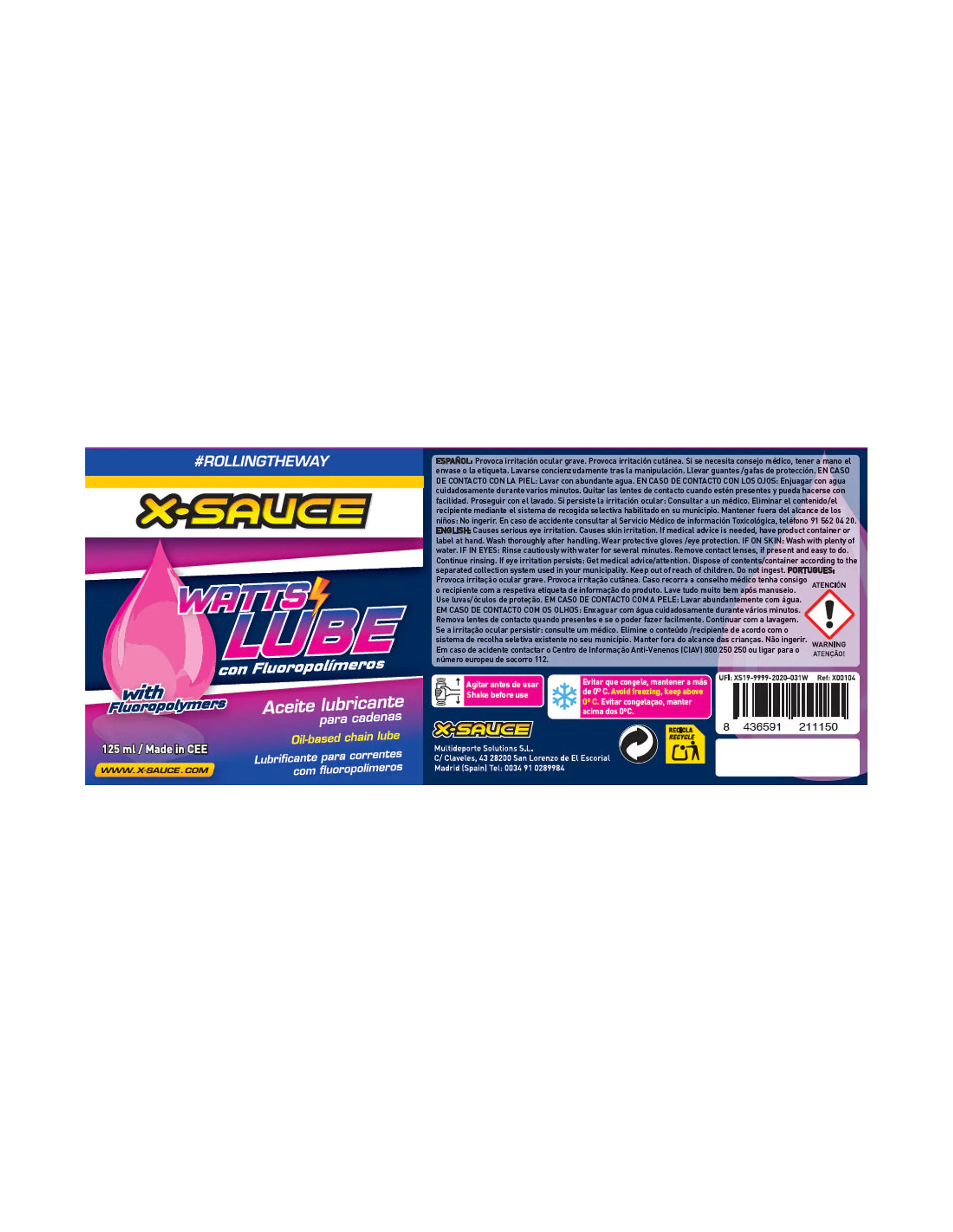 Lubricante de Cadena X-Sauce Watts Lube 30ml 3