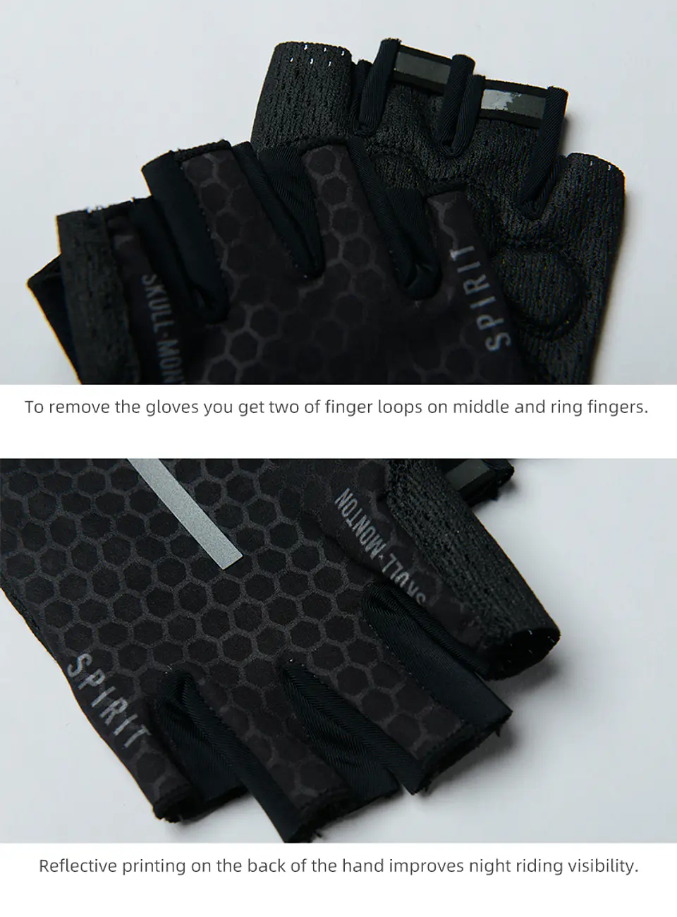 Guantes Sin Dedos Monton 24-SPIRIT Fingerless Negro 4