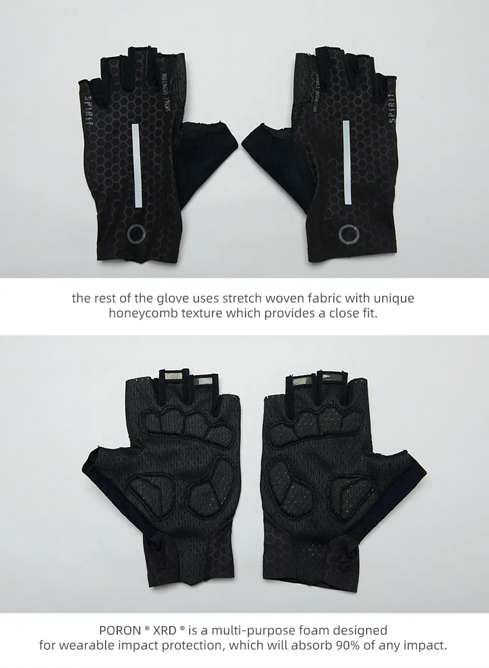 Guantes Sin Dedos Monton 24-SPIRIT Fingerless Negro 3