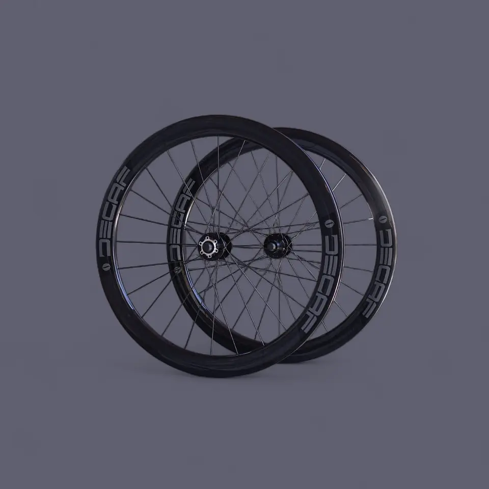 Set Ruedas de Carbono Decaf 700C Perfil 50 mm Disc 12x100/12x142 1
