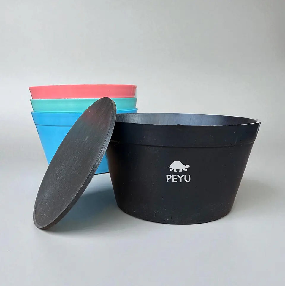 Promocion 3 Maceteros PEYU con Platitos | Plastico Ecologico Reciclado 2