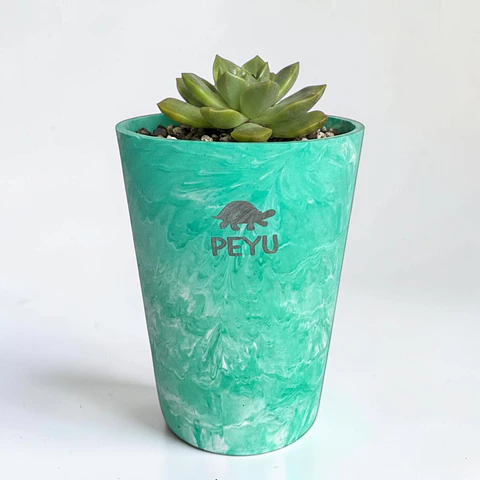 Macetero Sustentable Pequeno Marmolado | Plastico Reciclado