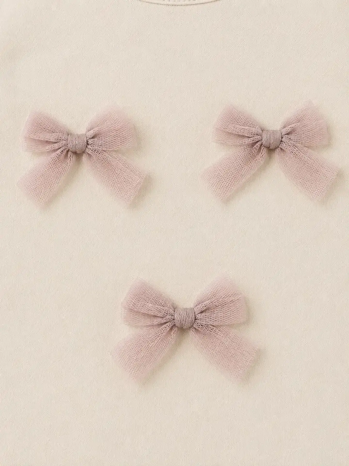 Camisola Fina Bebé Laços de Tule Creme (6M aos 36M) 2