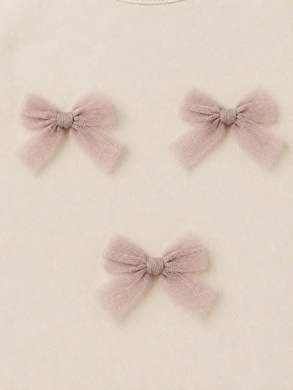 Camisola Fina Bebé Laços de Tule Creme (6M aos 36M) 2