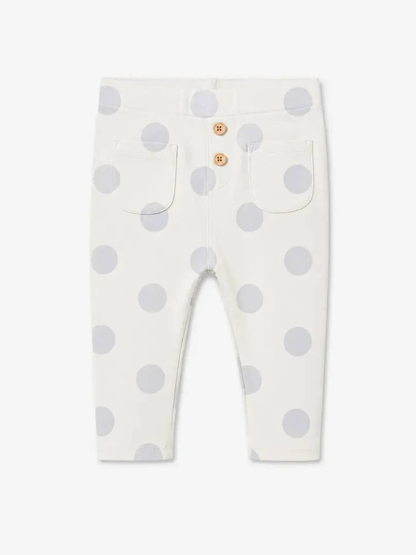 Leggings Bebé Menina Bolas Creme e Cinza (6M-36M) | Pezitos 1