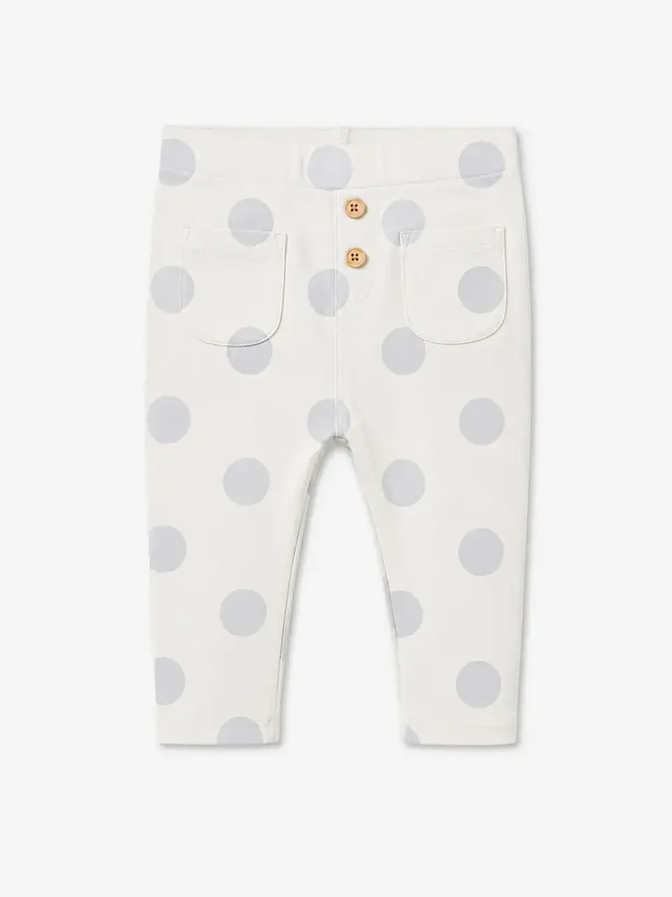 Leggings Bebé Menina Bolas Creme e Cinza (6M-36M) | Pezitos 1
