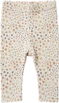 Leggings Bebé Menina Caneladas Florzinhas Creme (6M aos 36M) - Thumbnail 1