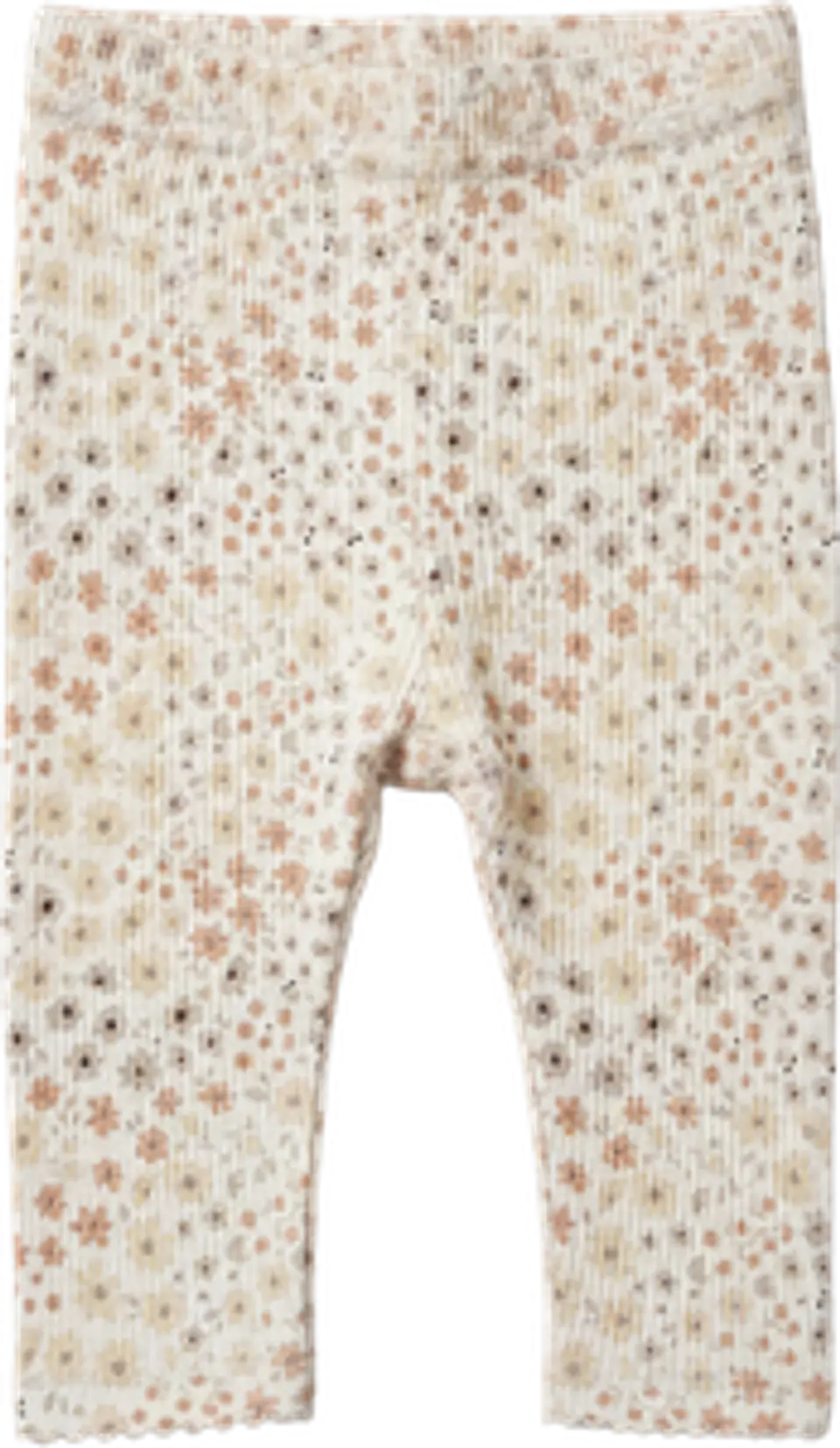 Leggings Bebé Menina Caneladas Florzinhas Creme (6M aos 36M) 1