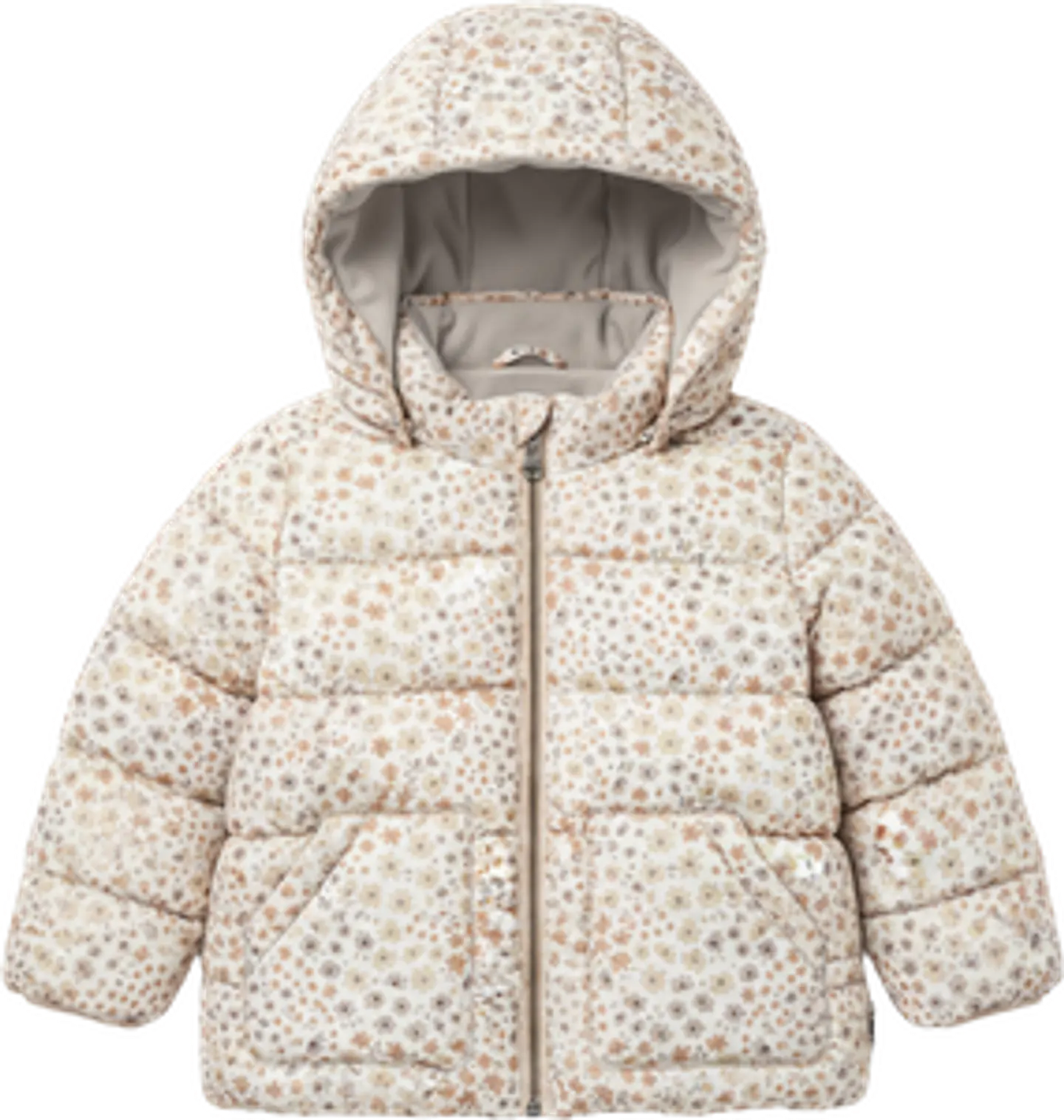 Anorak Acolchoado Bebé Menina Flores Creme (6M aos 36M) 2