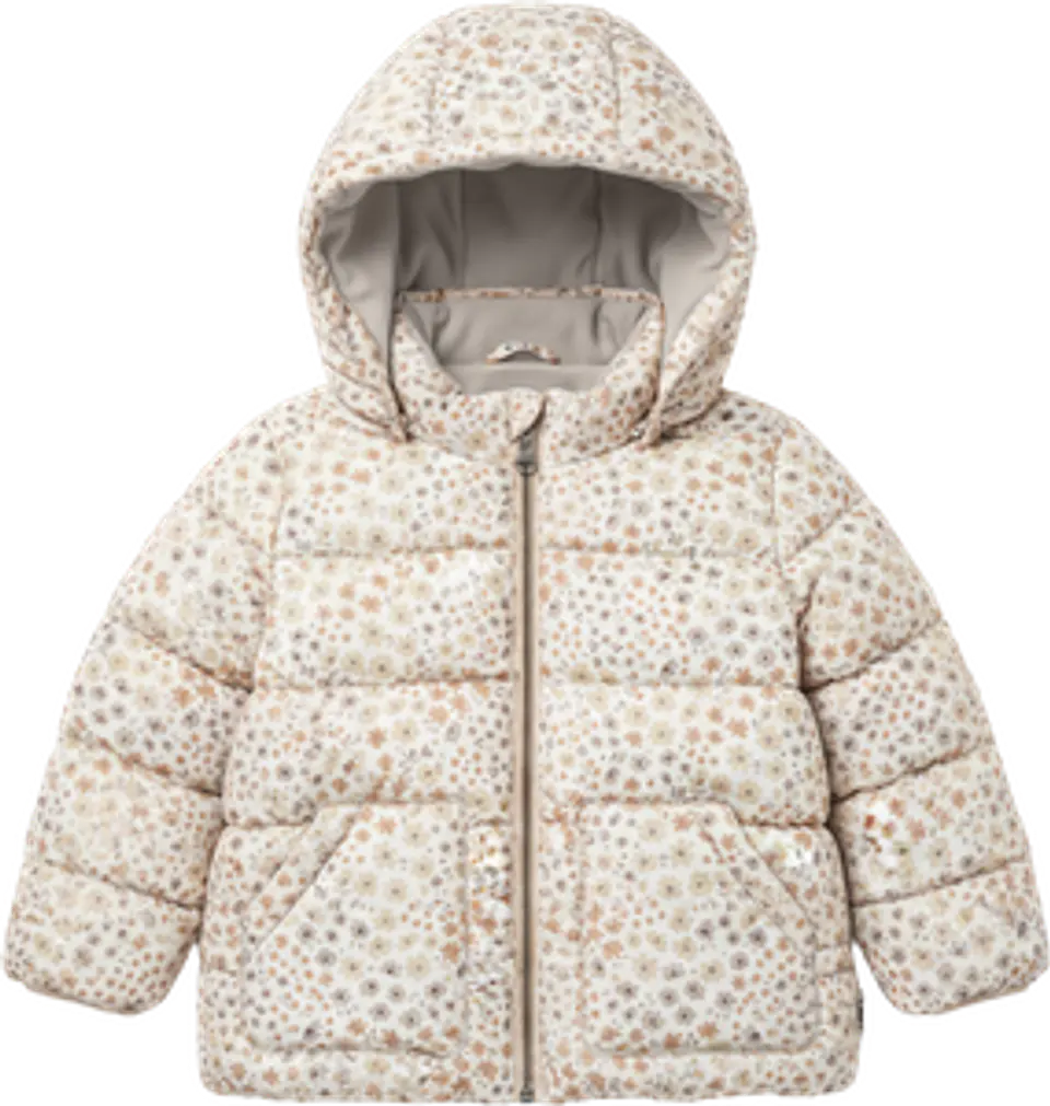 Anorak Acolchoado Bebé Menina Flores Creme (6M aos 36M) 2