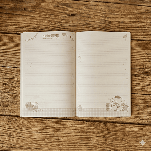 Cuaderno Pompompurin Sanrio – Diseño Picnic
