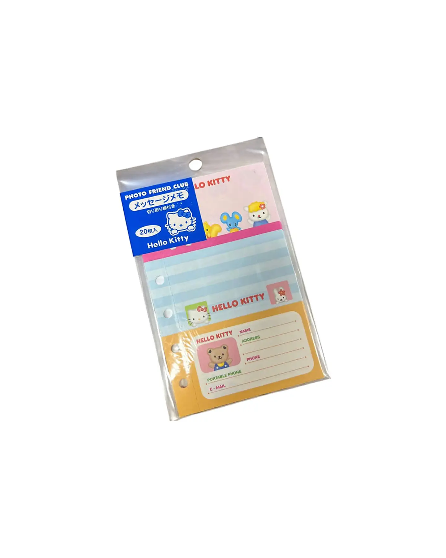 [Entrega inmediata] Set de Hojas Memo Hello Kitty – Photo Friend Club (20 hojas) 1