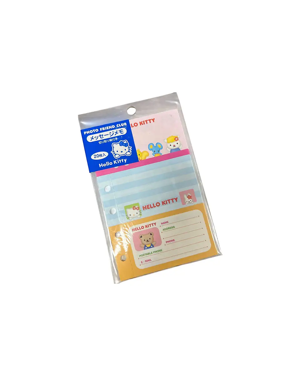 [Entrega inmediata] Set de Hojas Memo Hello Kitty – Photo Friend Club (20 hojas) 1