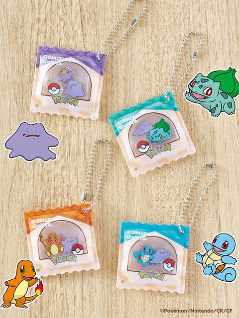Llavero Acrílico Pokémon x Komeda Coffee Ditto y Squirtle Oficial Japón