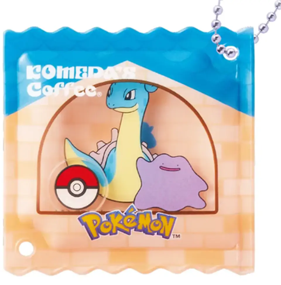 Llavero Acrílico Pokémon x Komeda Coffee Ditto y Lapras Oficial Japón 1