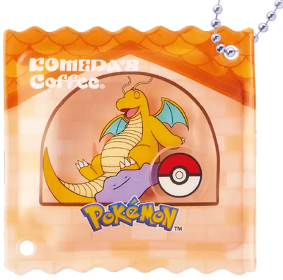 Llavero Acrílico Pokémon x Komeda Coffee Ditto y Dragonite Oficial Japón 1