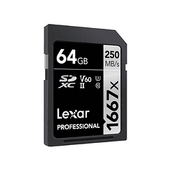 Tarjeta de Memoria SD Lexar 64GB 1667x UHS-II SDXC