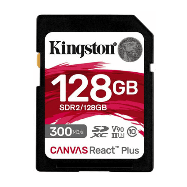 Tarjeta SD Kingston Canvas React Plus 128GB UHS-II v90 1