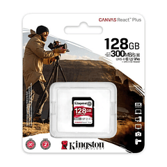 Tarjeta SD Kingston Canvas React Plus 128GB UHS-II v90