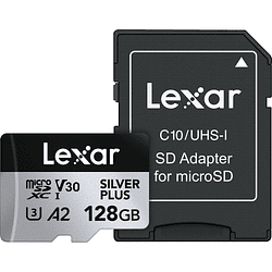 Tarjeta de Memoria Micro SD Lexar 128GB SILVER PLUS UHS-I