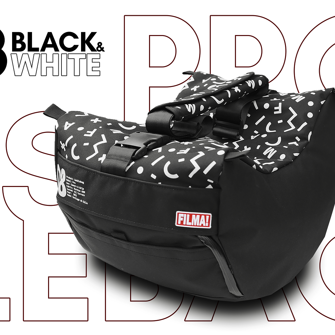 Saddle Bag Filma Pro 08 - White on Black 1