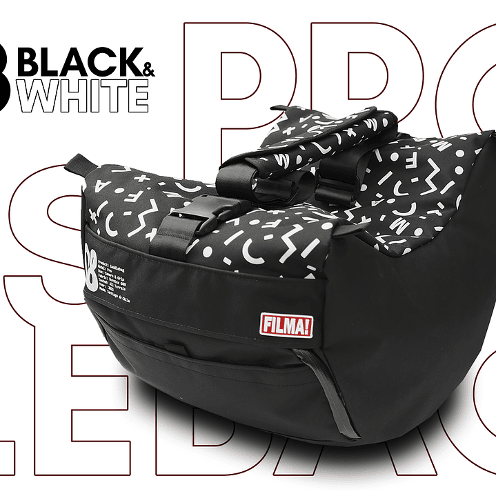 Saddle Bag Filma Pro 08 - White on Black 1