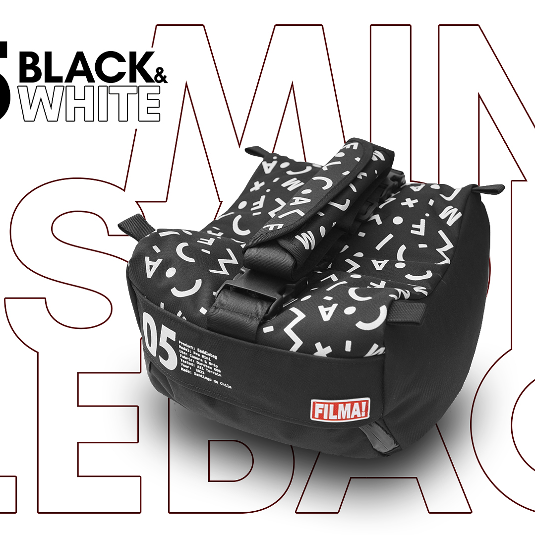 Saddle Bag Filma Mini 05 - White on Black 1