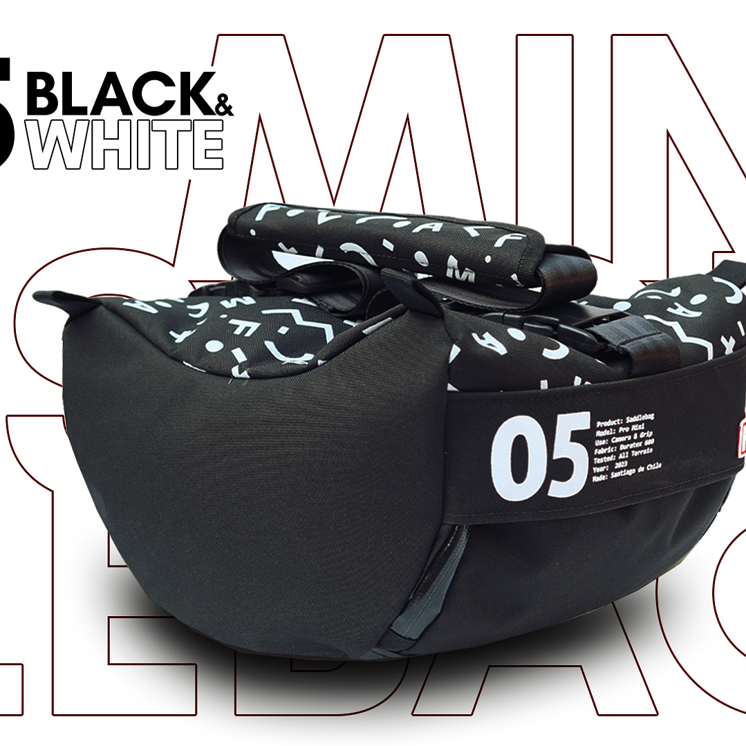 Saddle Bag Filma Mini 05 - White on Black 2