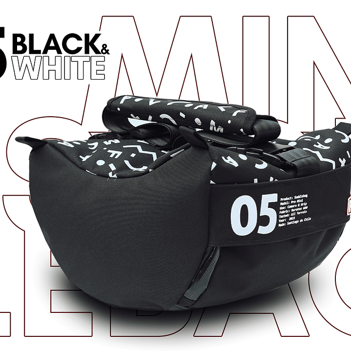 Saddle Bag Filma Mini 05 - White on Black 2