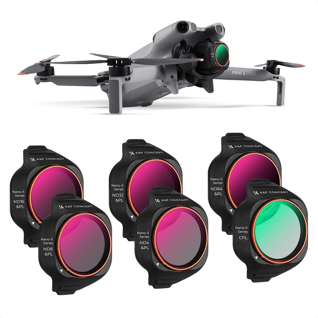 Kit de Filtros ND+CPL K&F Concept Nano-X para DJI Mini 5 Pro 1