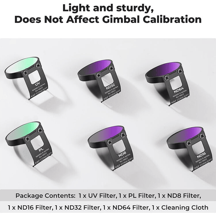 Kit de Filtros K&F Concept Nano-X para DJI Neo 2