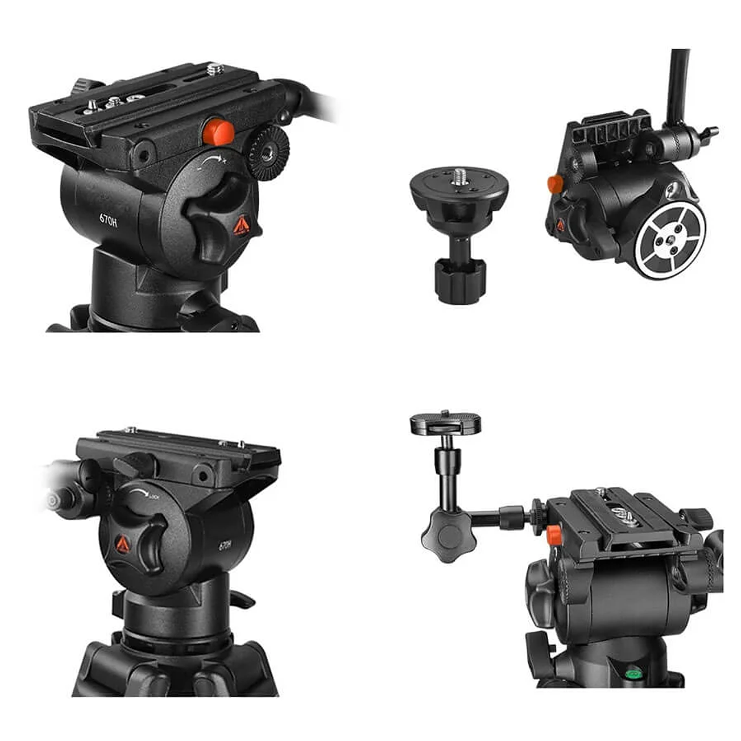 Trípode de Video E-Image EI-720A con Cabezal Fluido 4