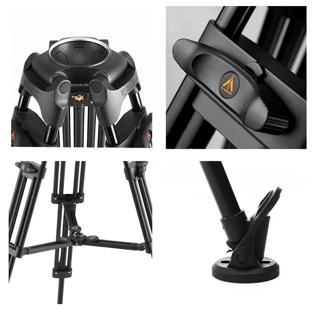 Trípode de Video E-Image EI-720A con Cabezal Fluido 5